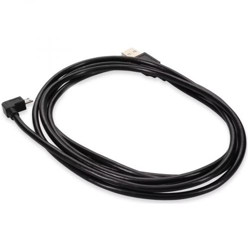 AddOn 6ft USB 2.0 (A) Male To Micro USB 2.0 (B) Left Angle Male Black Cable Alternate-Image6/500
