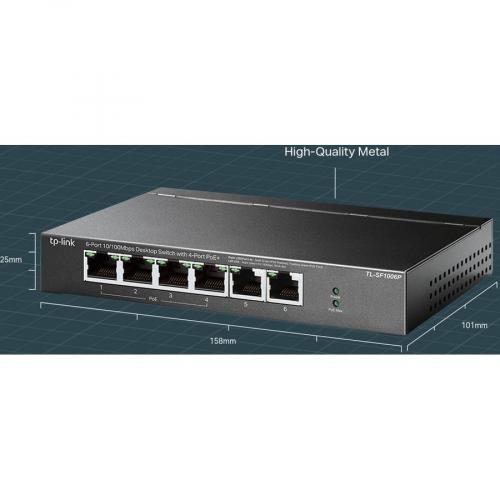 TP Link TL SF1006P   6 Port Fast Ethernet 10/100Mbps PoE Switch Alternate-Image6/500