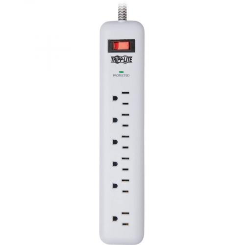 Tripp Lite By Eaton 7 Outlet Surge Protector   6 On Strip/1 In Detachable Plug, 2 USB Ports (2.4A Shared), Detachable Charger Plug, 6 Ft. Cord, 5 15P Plug, 900 Joules, White Alternate-Image6/500