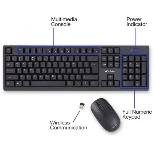 Verbatim Wireless Keyboard And Mouse Alternate-Image6/500