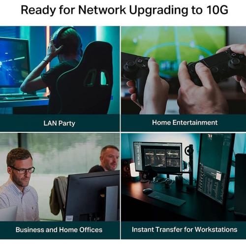 TP Link TL SX105   5 Port 10G/Multi Gig Unmanaged Ethernet Switch Alternate-Image6/500