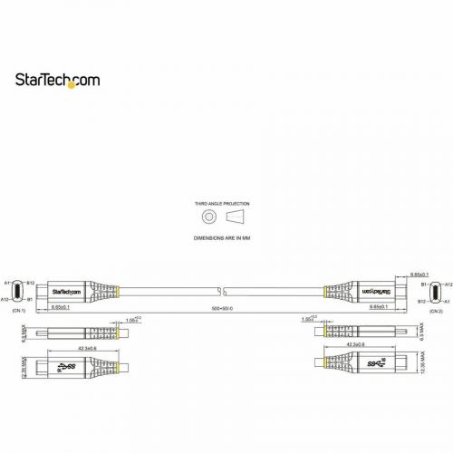 StarTech.com 20" 50cm USB C Cable 10Gbps, USB 3.1 Type C Cable, 5A/100W, DP Alt Mode, USB C Cord For USB C Laptop/Phone/Device Alternate-Image6/500