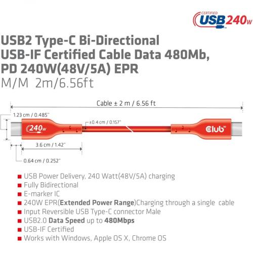 Club 3D USB C Data Transfer Cable Alternate-Image6/500