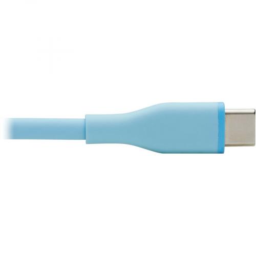 Eaton Tripp Lite Series Safe IT USB C To Lightning Sync/Charge Antibacterial Cable, Ultra Flexible, MFi Certified   USB 2.0 (M/M), Light Blue, 6 Ft. (1.83 M) Alternate-Image6/500