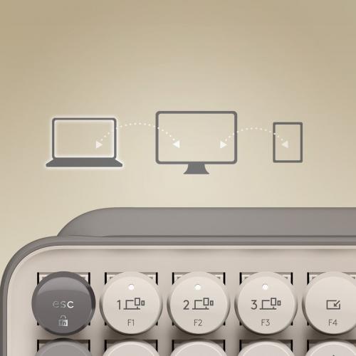 Logitech POP Keys Mechanical Wireless Keyboard With Customizable Emoji Keys, Compact Design, Bluetooth, Mist Alternate Image6/500