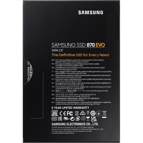 Samsung IMSourcing 870 EVO MZ 77E1T0BW 1 TB Solid State Drive   2.5" Internal   SATA (SATA/600)   Black Alternate-Image6/500