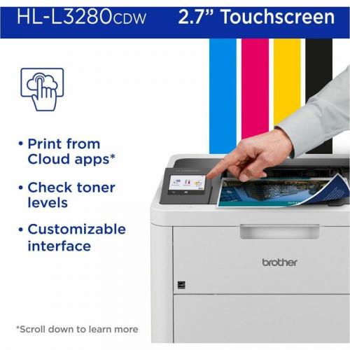 Brother HL L3280CDW Wireless Compact Digital Color Printer With Laser Quality Output, Duplex And Mobile Printing & Ethernet Alternate-Image6/500