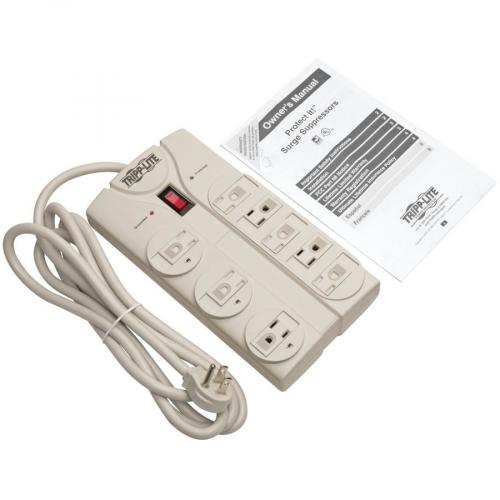 Eaton Tripp Lite Series Protect It! 8 Outlet Surge Protector, 8 Ft. Cord With Right Angle Plug, 1440 Joules, Diagnostic LEDs, Light Gray Housing Alternate-Image7/500