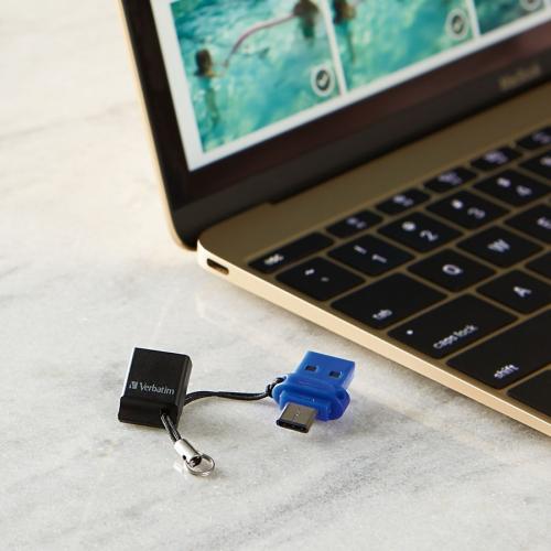 64GB Store 'n' Go Dual USB 3.2 Gen 1 Flash Drive For USB C&trade; Devices   Blue Alternate-Image7/500