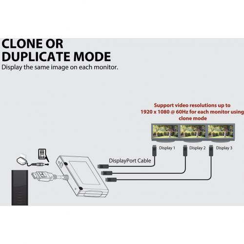 Tripp Lite By Eaton 3 Port DisplayPort Multi Monitor Splitter, MST Hub, 4K 60Hz UHD, DP1.2, TAA Alternate-Image7/500