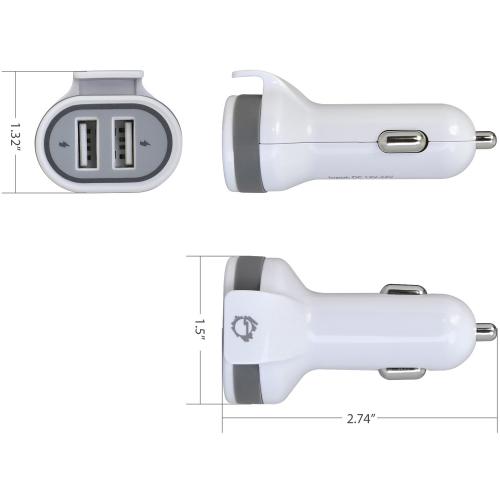 SIIG AC AC PW1A22 S1 FAST CHARGING USB WALL CAR CHARGER BUNDLE PACK WHITE Alternate-Image7/500