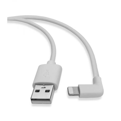 Eaton Tripp Lite Series USB A To Right Angle Lightning Sync/Charge Cable, MFi Certified   White, M/M, USB 2.0, 3 Ft. (0.91 M) Alternate-Image7/500