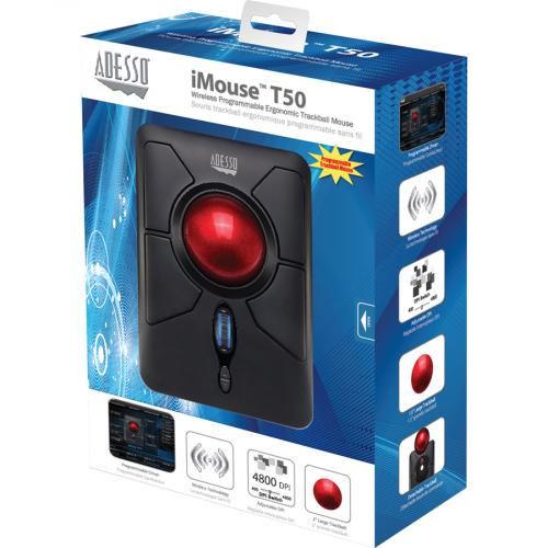 Adesso IMouse T50   Wireless Programmable Ergonomic Trackball Mouse Alternate-Image7/500