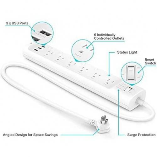 TP-Link Kasa HS300 - Smart power strip - wireless - 802.11b/g/n