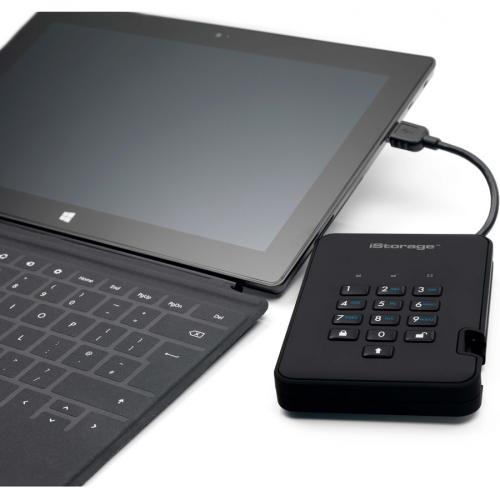 IStorage DiskAshur2 HDD 500 GB | Secure Portable Hard Drive | Password Protected | Dust/Water Resistant | Hardware Encryption IS DA2 256 500 B Alternate-Image7/500