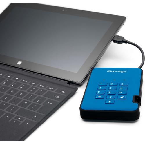 IStorage DiskAshur2 HDD 1 TB | Secure Portable Hard Drive | Password Protected | Dust/Water Resistant | Hardware Encryption IS DA2 256 1000 BE Alternate-Image7/500