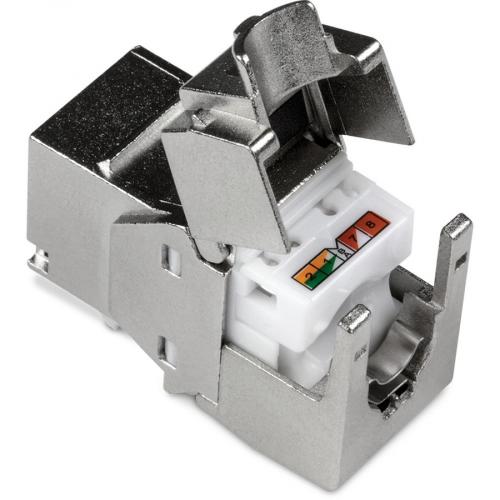 TRENDnet Shielded Cat6A Keystone Jack, 6 Pack Bundle, TC K06C6A, 180&deg; Angle Termination, Compatible With Cat5/Cat5e/Cat6 Cabling, Use W/ TC KP24S Shielded Blank Keystone Patch Panel (sold Separately) Alternate-Image7/500