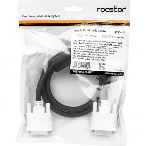 Rocstor Premium 3 Ft DVI D Dual Link Cable   M/M   3ft   Black   Video Monitor Cable Alternate-Image7/500