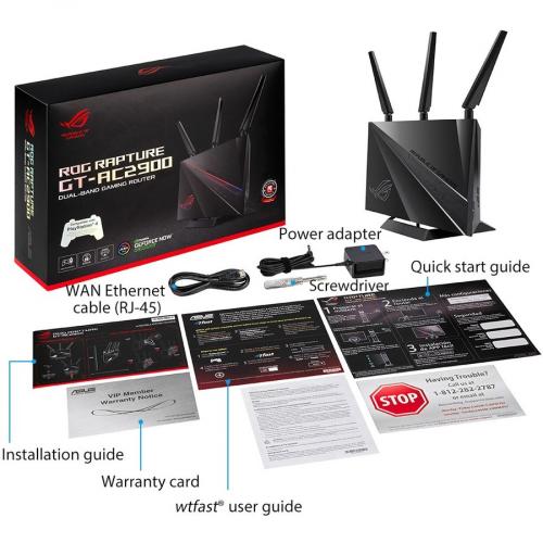 Asus ROG Rapture GT AC2900 Wi Fi 5 IEEE 802.11ac Ethernet Wireless Router Alternate-Image7/500