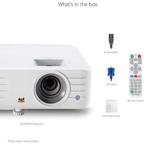 ViewSonic PG701WU 3500 Lumens WUXGA Projector With Vertical Keystone Dual 3D Ready HDMI Inputs And Low Input Latency For Home And Office Alternate-Image7/500