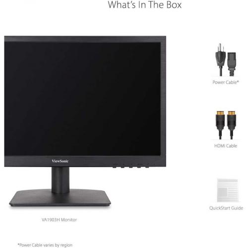 ViewSonic VA1903H 19 Inch WXGA 1366x768p 16:9 Widescreen Monitor With Enhanced View Comfort, Custom ViewModes And HDMI For Home And Office Alternate-Image7/500