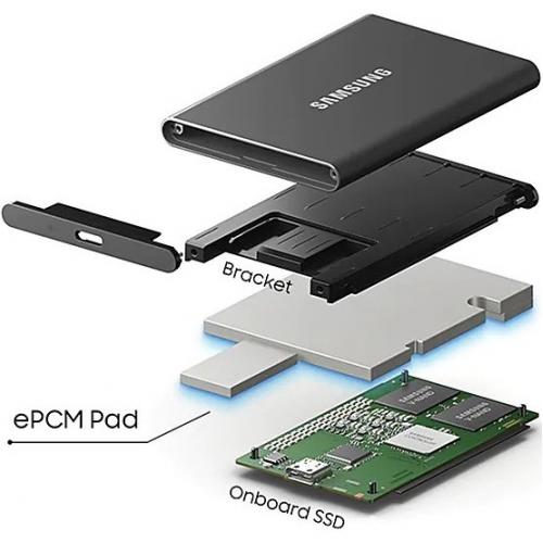 Samsung T7 MU PC500T/AM 500 GB Portable Solid State Drive   External   PCI Express NVMe   Titan Gray Alternate-Image7/500