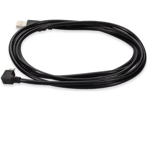 AddOn 6ft USB 2.0 (A) Male To Micro USB 2.0 (B) Left Angle Male Black Cable Alternate-Image7/500
