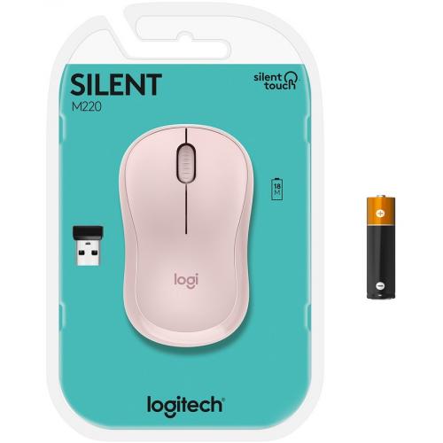 Logitech M220 SILENT Wireless Mouse, 2.4 GHz With USB Receiver, 1000 DPI Optical Tracking, 18 Month Battery, Ambidextrous, Compatible With PC, Mac, Laptop (Off White) Alternate-Image7/500