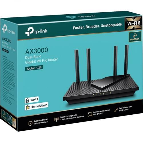 TP Link Archer AX55   Wi Fi 6 IEEE 802.11ax Ethernet Wireless Router Alternate-Image7/500