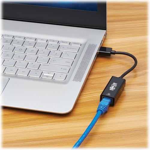 Tripp Lite By Eaton USB C, USB A To RJ45 Gigabit Ethernet Network Adapter (2xM/F), USB 3.2 Gen 1, Black Alternate-Image7/500