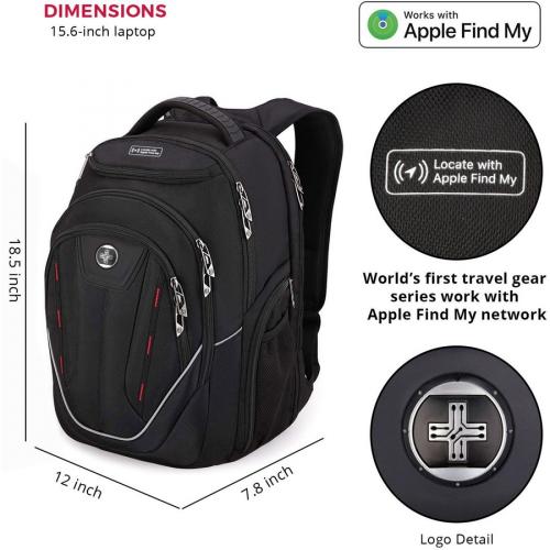 Swissdigital Design TERABYTE J16BTFB 41 Carrying Case (Backpack) For 15.6" To 16" Apple, Amazon IPhone IPad Notebook, MacBook Pro   Black/Red Alternate-Image7/500