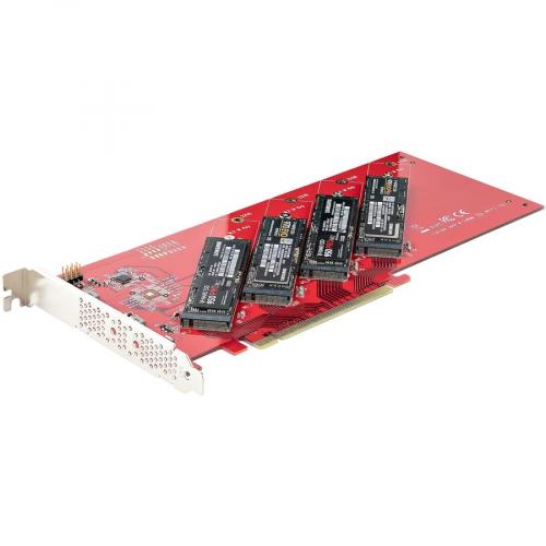 StarTech.com Quad M.2 PCIe Adapter Card, X16 Quad NVMe Or AHCI M.2 SSD To PCI Express 4.0, Up To 7.8GBps/Drive, For 2242/2260/2280/22110mm PCIe M Key M2 SSDs, Bifurcation Required   PC/Linux Compatible Alternate-Image7/500