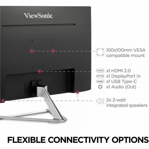 ViewSonic VX2776 4K MHDU 27 Inch 4K IPS Monitor With Ultra HD Resolution, 65W USB C, HDR10 Content Support, Thin Bezels, HDMI And DisplayPort Alternate-Image7/500