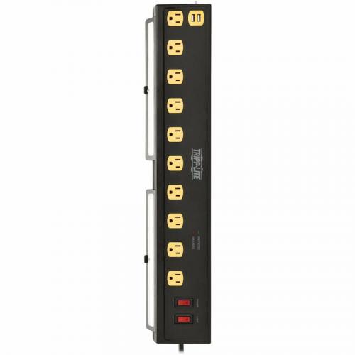 Tripp Lite By Eaton Protect It! 10 Outlet Surge Protector With Swivel Light Bars   5 15R Outlets, 2 USB Ports, 10 Ft. (3 M) Cord, 4500 Joules, Black Alternate-Image7/500