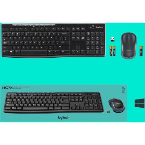 Logitech MK270 Wireless Keyboard And Mouse Combo For Windows, 2.4 GHz Wireless, Compact Mouse, 8 Multimedia And Shortcut Keys, 2 Year Battery Life, For PC, Laptop Alternate-Image8/500