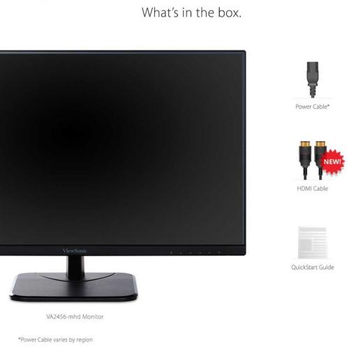 ViewSonic VA2456 MHD 24 Inch IPS 1080p Monitor With 100Hz, Ultra Thin Bezels, HDMI, DisplayPort And VGA Inputs For Home And Office Alternate-Image8/500