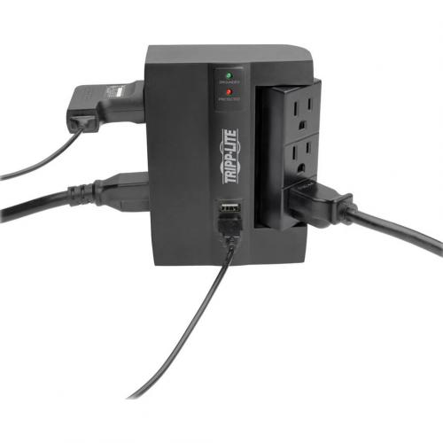 Tripp Lite By Eaton Protect It! 6 Outlet Surge Protector With 3 Rotatable Outlets   Direct Plug In, 1200 Joules, 2 USB Ports Alternate-Image8/500