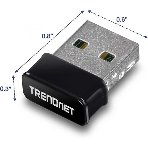 TRENDnet Micro AC1200 Wireless USB Adapter, Dual Band Support For 2.4GHz And 5GHz, WiFi AC1200 MU MIMO Adapter, WPA2 Encrpytion, Easy Setup, Supports Windows And Mac, Black, TEW 808UBM Alternate-Image8/500