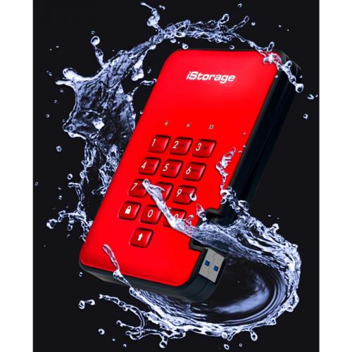IStorage DiskAshur2 2 TB Portable Rugged Solid State Drive   2.5" External   Red   TAA Compliant Alternate-Image8/500