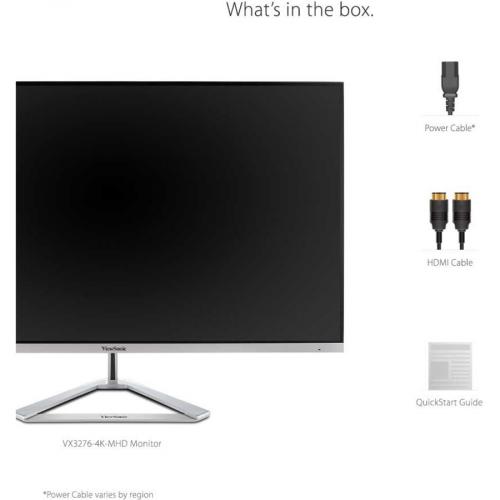 ViewSonic VX3276 4K MHD 32 Inch 4K UHD Monitor With Ultra Thin Bezels, HDR10 HDMI And DisplayPort For Home And Office Alternate-Image8/500