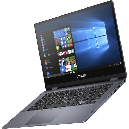Asus VivoBook Flip 14 TP412 TP412FA DB72T 14" Touchscreen Notebook   1920 X 1080   Intel Core I7 (8th Gen) I7 8565U 1.80 GHz   8 GB RAM   512 GB SSD   Star Gray Metal Alternate-Image8/500