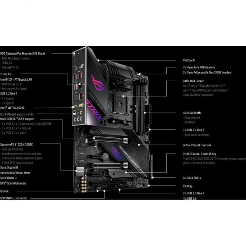 Asus ROG Strix X570 E Gaming Desktop Motherboard   AMD X570 Chipset   Socket AM4   ATX Alternate-Image8/500