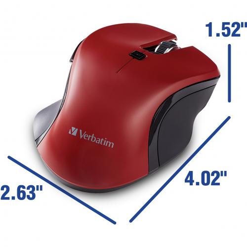 Verbatim USB C&trade; Wireless Blue LED Mouse   Red Alternate-Image8/500