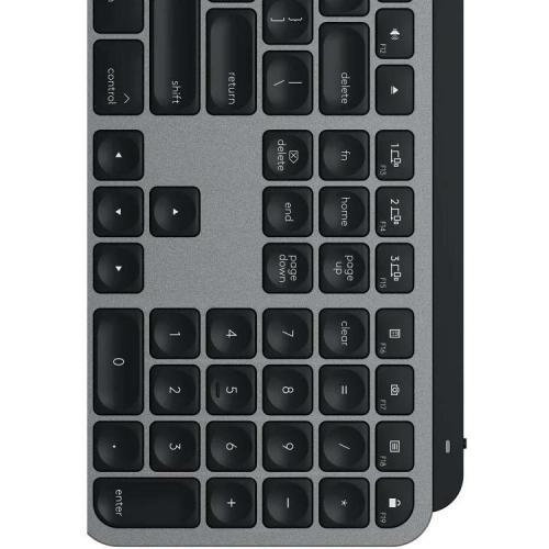Logitech MX Keys Advanced Wireless Illuminated Keyboard For Mac, Tactile Responsive Typing, Backlighting, Bluetooth, USB C, Apple MacOS, Metal Build, Space Gray Alternate-Image8/500