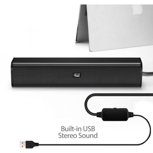 Adesso Xtream S5 USB Powered Desktop Computer Sound Bar Speaker With Dynamic Sound  5W X 2   Portable Alternate-Image8/500
