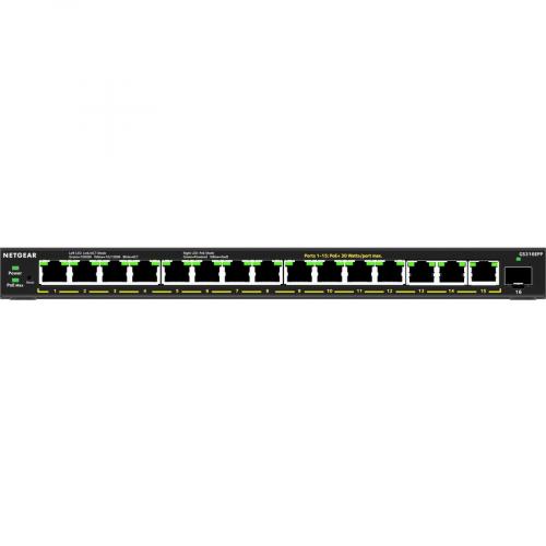 Netgear 16 Port High Power PoE+ Gigabit Ethernet Plus Switch (231W) With 1 SFP Port Alternate-Image8/500