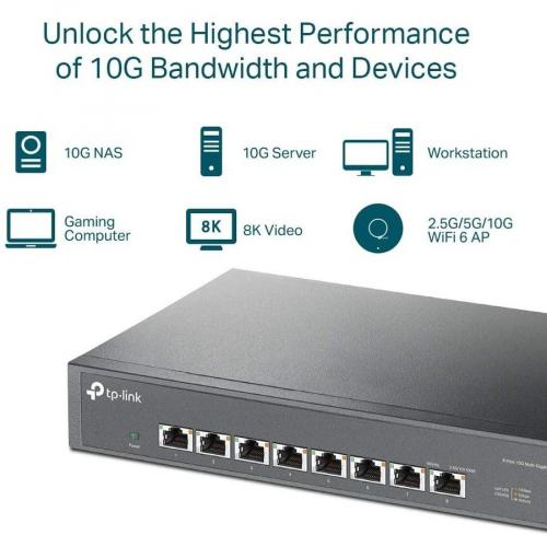 TP-Link TL-SX1008 - 8 Port 10G/Multi-Gig Unmanaged Ethernet Switch