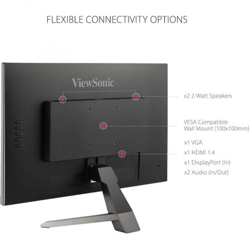 ViewSonic VX2467 MHD 24 Inch 1080p Gaming Monitor With 100Hz, 1ms, Ultra Thin Bezels, FreeSync, Eye Care, HDMI, VGA, And DP Alternate-Image8/500
