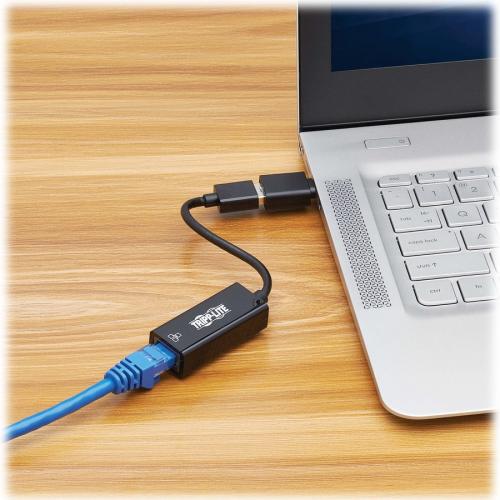 Tripp Lite By Eaton USB C, USB A To RJ45 Gigabit Ethernet Network Adapter (2xM/F), USB 3.2 Gen 1, Black Alternate-Image8/500