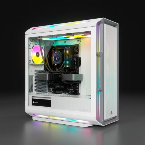 Corsair ICUE 5000T RGB Tempered Glass Mid Tower ATX PC Case   White Alternate-Image8/500